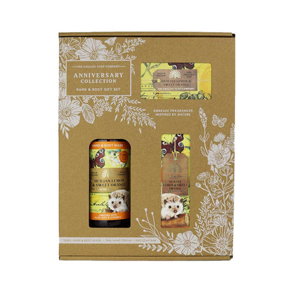 Nestesaippua, käsivoide ja palasaippua lahjalaatikko Sitruuna ja appelsiini - Sicilian Lemon and Sweet Orange
