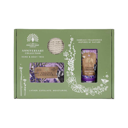 Palasaippua, käsivoide ja saippuapussi lahjalaatikko laventeli - English Lavender