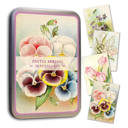 Postikortit peltirasiassa 20 kpl - Pastel Spring Sköna Ting