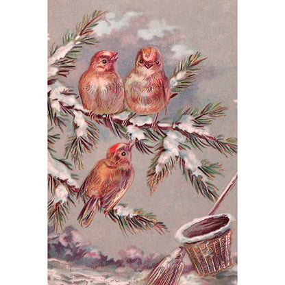 Joulukortit peltirasiassa Vintage Christmas (joulupukki ja lahjasäkki)