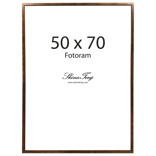 50 x 70 cm kokoinen kehys puisilla pähkinänvärisillä kehyksillä