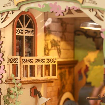 DIY Minimaailma kirjahyllyyn – Floral Corner Book Nook sis. pölysuojan