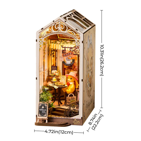 DIY minimaailma kirjahyllyyn - Holiday Cafe Book Nook