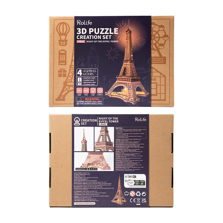 DIY miniatyyri Night of the Eiffel Tower korkeus 53 cm