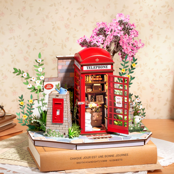 Blossom Book Blooth - Kukkiva puhelinkoppikirjasto - koottava DIY miniatyyri