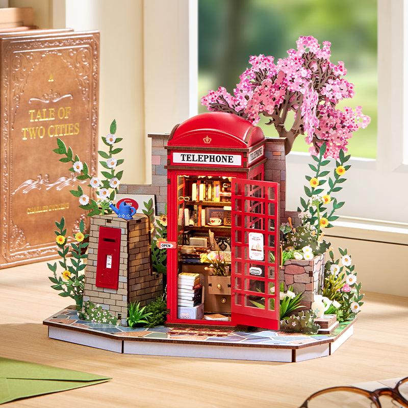 Blossom Book Blooth - Kukkiva puhelinkoppikirjasto - koottava DIY miniatyyri