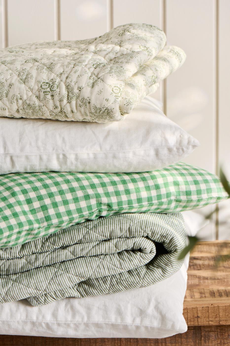 Puuvillatäkki vihreät kukat