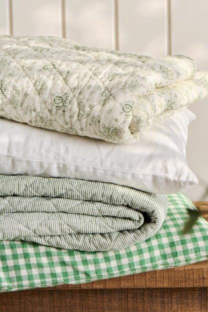 Puuvillatäkki vihreät kukat