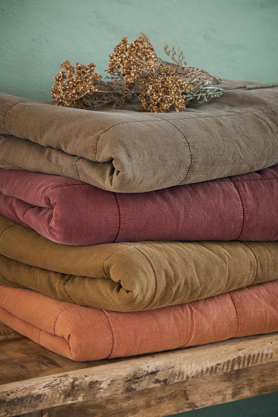 Torkkupeitto - Vintage quilt kivipesty 130 x 180 cm Luumu - Dusty Plum