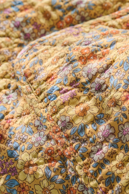 Puuvillatäkki Keltaiset, oranssit ja siniset pikkukukat 130 x 180 cm