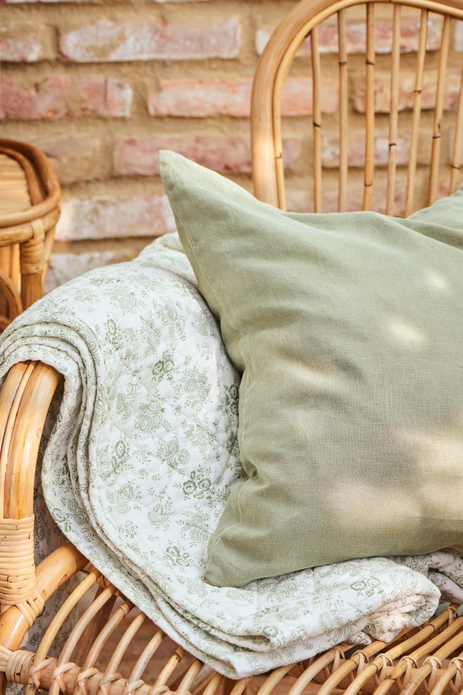 Puuvillatäkki vihreät kukat