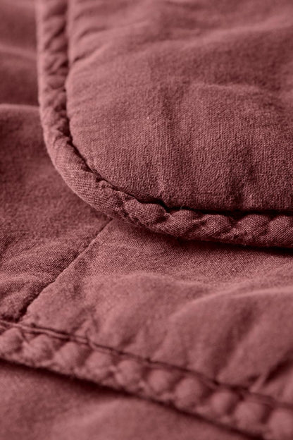 Torkkupeitto - Vintage quilt kivipesty 130 x 180 cm Luumu - Dusty Plum