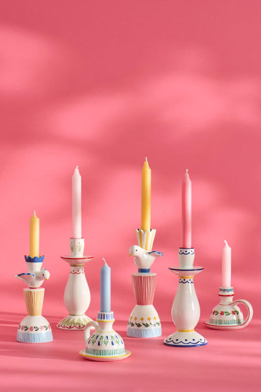 Kynttilänjalka Kuppi siniset kukat