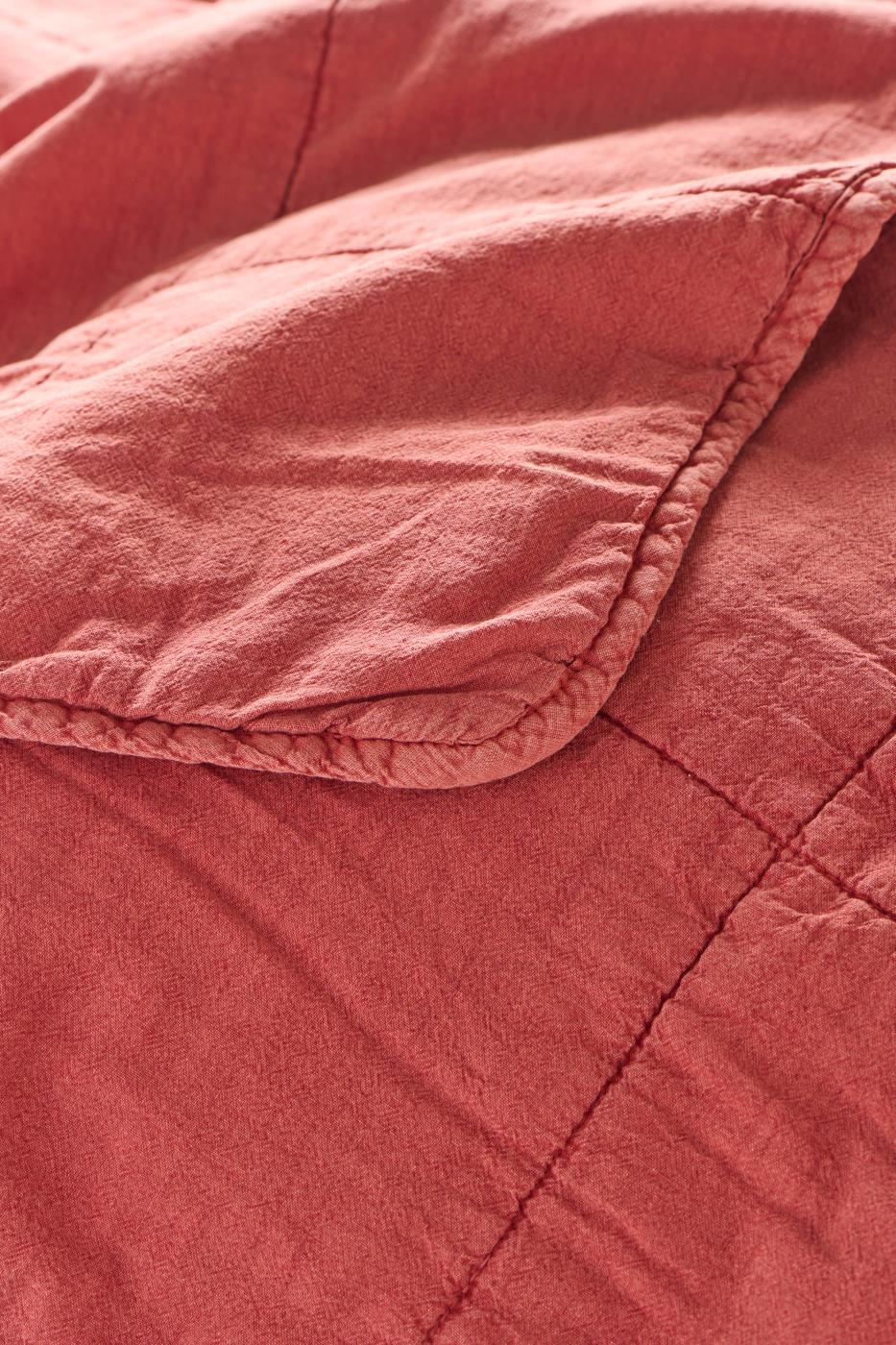 Torkkupeitto - Vintage quilt kivipesty 130 x 180 cm Meloninpunainen - Melon