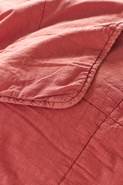 Torkkupeitto - Vintage quilt kivipesty 130 x 180 cm Meloninpunainen - Melon