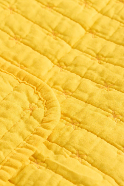Puuvillatäkki Keltainen rasti-tikkaus 130 x 180 cm