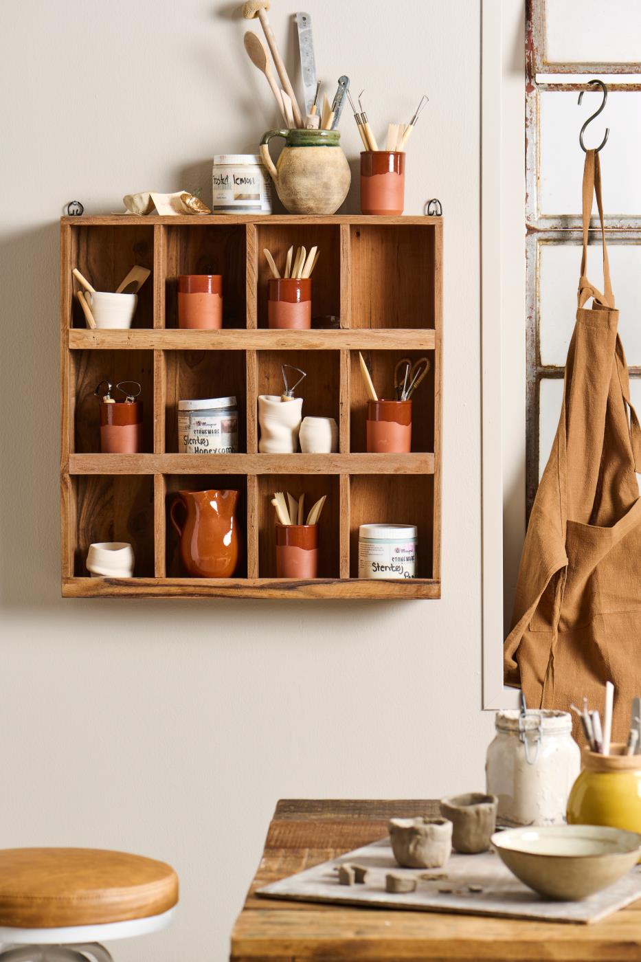Lokerohylly / postihylly vintage puinen 60 x 60 cm