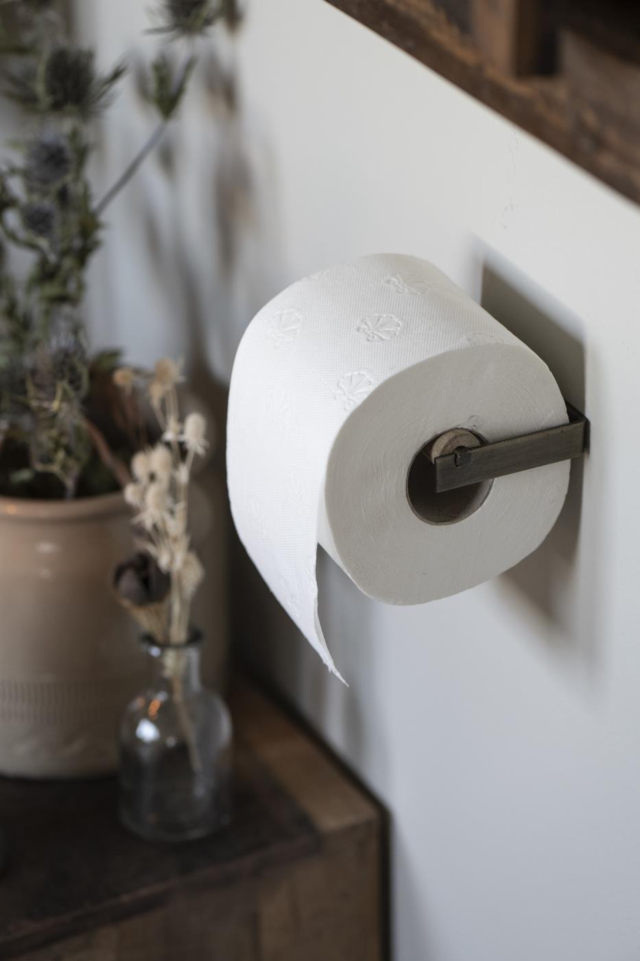 WC-paperiteline seinälle puinen / messinki