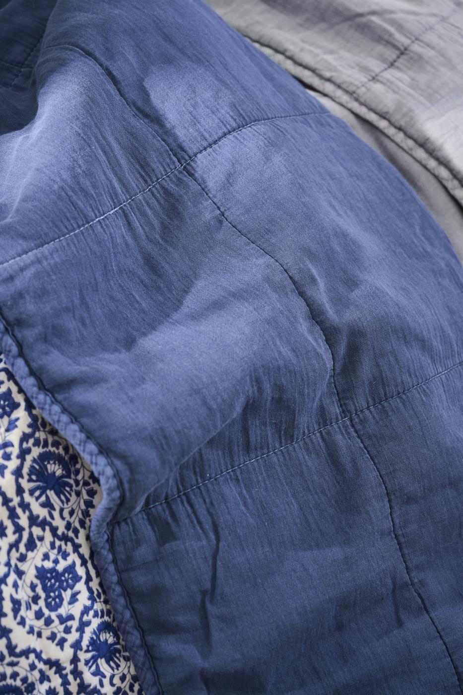 Päiväpeitto - Vintage quilt kivipesty 240 x 240 cm Tumma sininen - Indigo