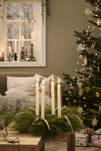 Adventtikynttelikkö pyöreä messinginvärinen