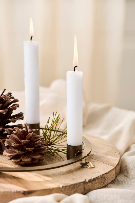 Adventtikynttelikkö pyöreä messinginvärinen