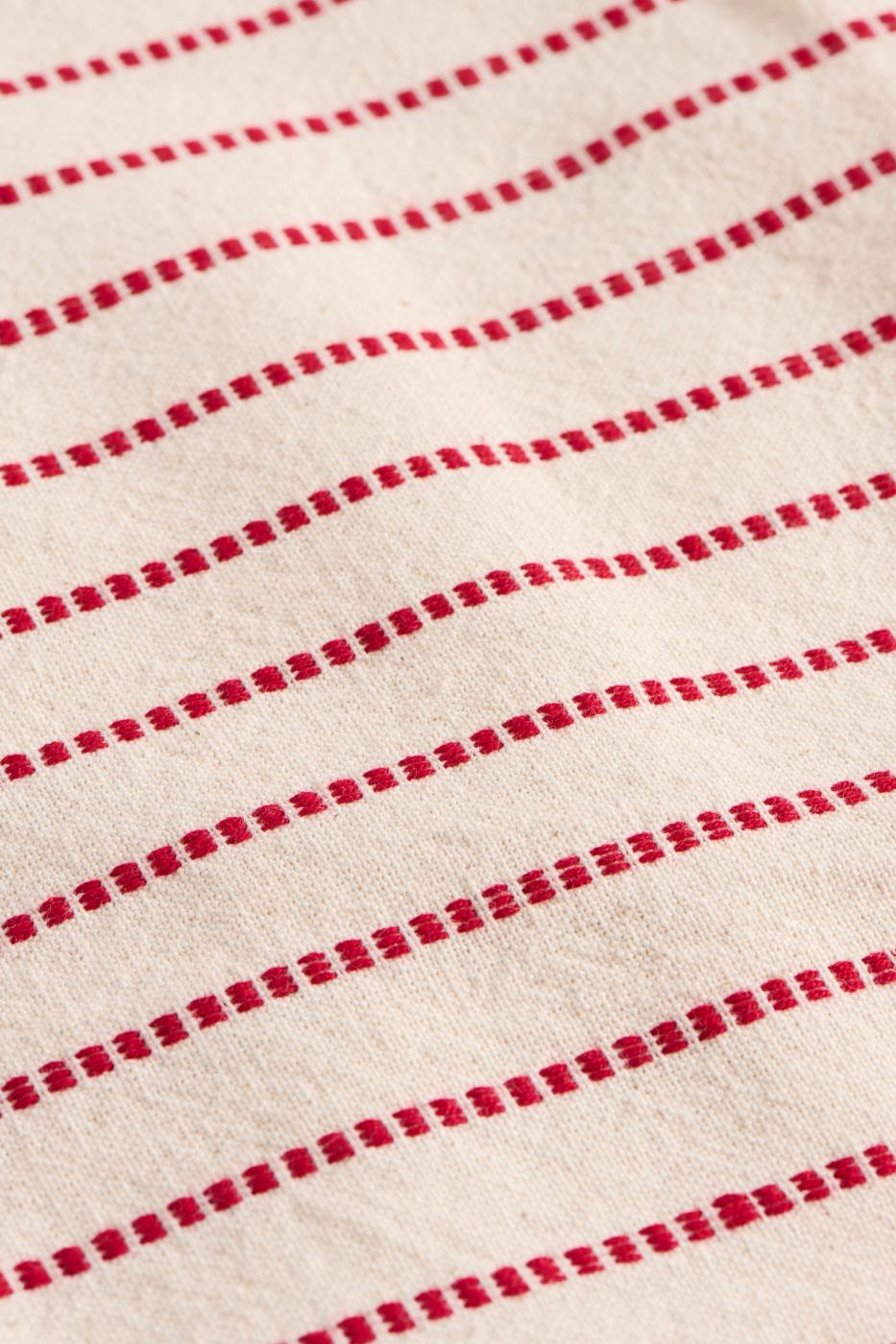 Tyynynpäällinen Holly Luonnonvalkoinen punaiset raidat 50 x 50 cm