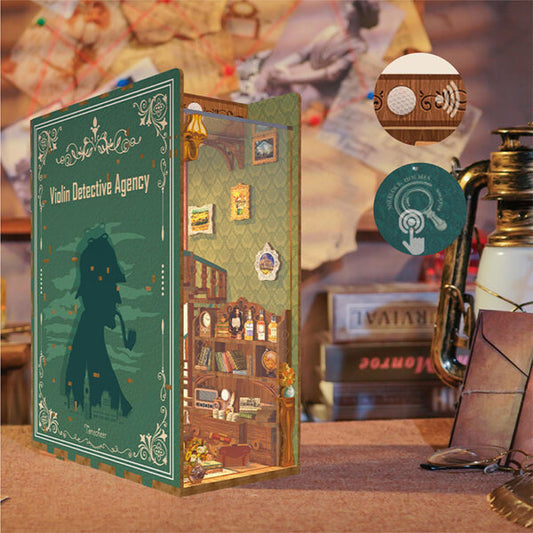 DIY Minimaailma kirjahyllyyn - Violin Detective Agency Book Nook