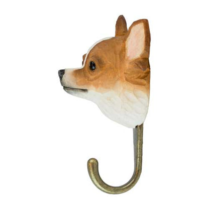 Käsin veistetty seinäkoukku Chihuahua