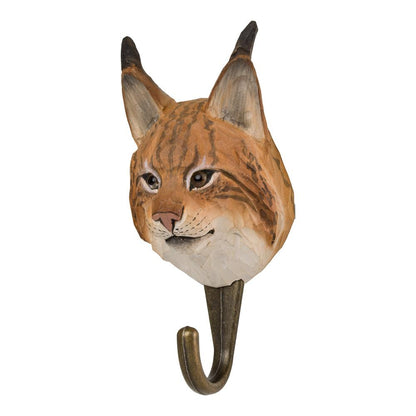 Käsin veistetty seinäkoukku Ilves