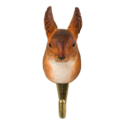 Käsin veistetty seinäkoukku Orava