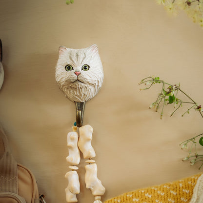 Käsin veistetty seinäkoukku Kissa Persialainen - Persian Cat