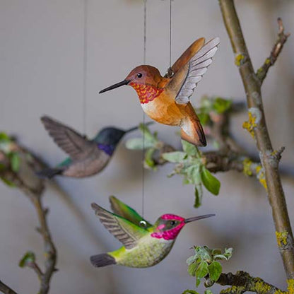 DecoBird Rubiinipartakolibri 2 kpl - Anna's Humingbird