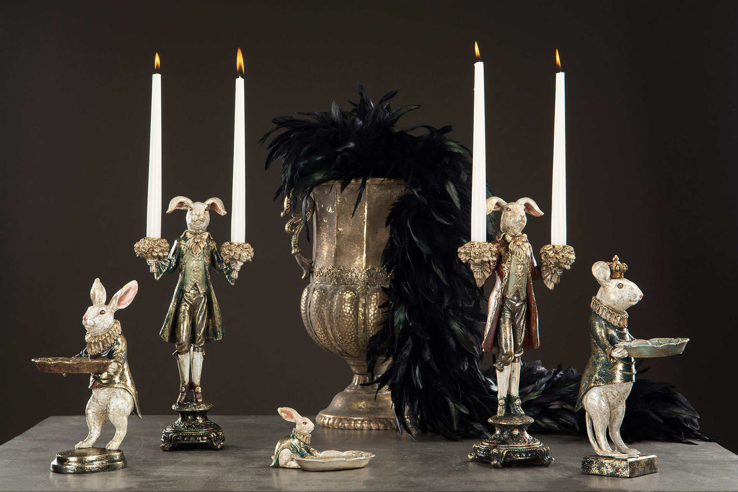 Kynttilänjalka kani, tummanvihreä takki