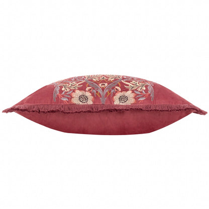 Tyynynpäällinen Strawberry Thief brodeerattu Punainen - Berry  50 x 50 cm
