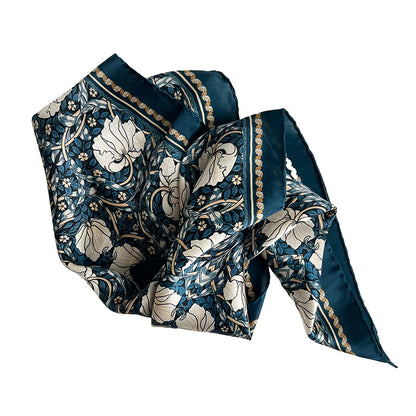 Silkkihuivi William Morris Pimpernel sininen 50 x 50 cm