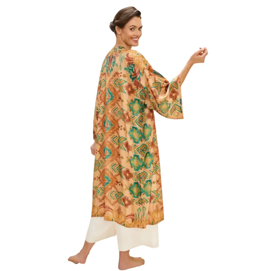 Kimono takki pitkä Ikat Cream
