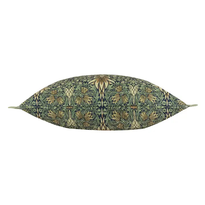 Tyynynpäällinen joka sopii ulkokäyttöön William Morris Snakeshead sinivihreä 40 x 60 cm