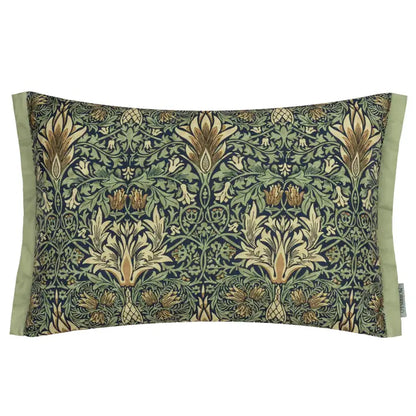Tyynynpäällinen joka sopii ulkokäyttöön William Morris Snakeshead sinivihreä 40 x 60 cm