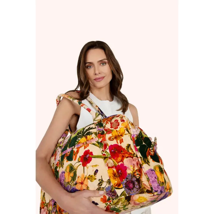 Vetoketjullinen weekender kassi Cream Posy