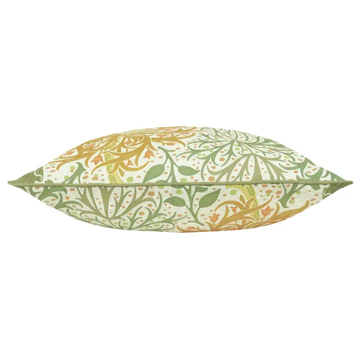 Tyynynpäällinen joka sopii ulkokäyttöön William Morris Seaweed Stone/Sunflower 50 x 50 cm
