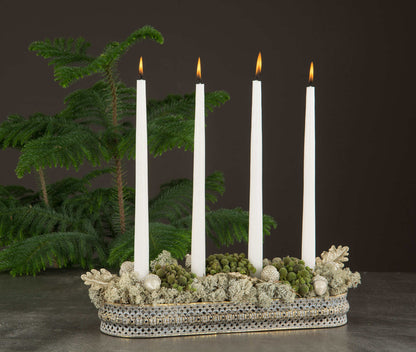 Adventtikynttilänjalka soikea antiikkikulta