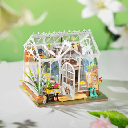 DIY Miniatyyritalo Valkoinen kasvihuone - Dreamy Garden House