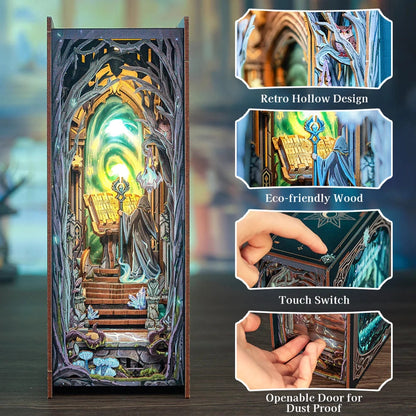 DIY Minimaailma kirjahyllyyn – The Gate of Wonderland Book Nook (sis. pölysuojan)