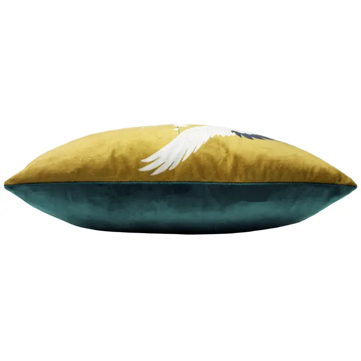 Tyynynpäällinen Kurjet turkoosi ja okra 50 x 50 cm
