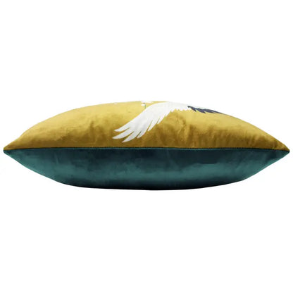 Tyynynpäällinen Kurjet turkoosi ja okra 50 x 50 cm