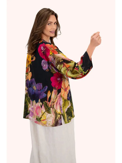 Kimono takki lyhyt (kapeammat hihat) Midnight Posy