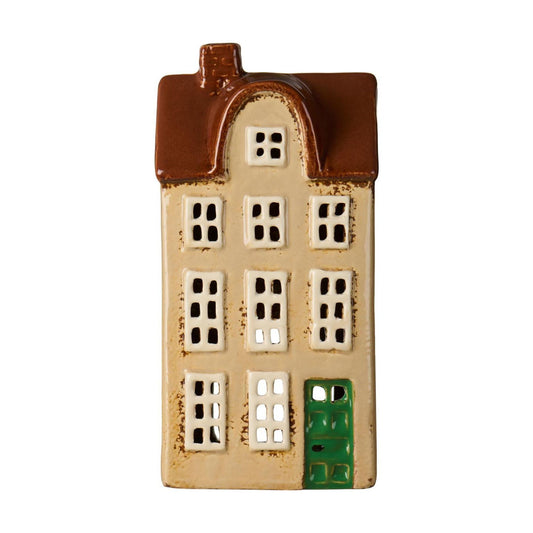 Talolyhty beige - vihreä ovi