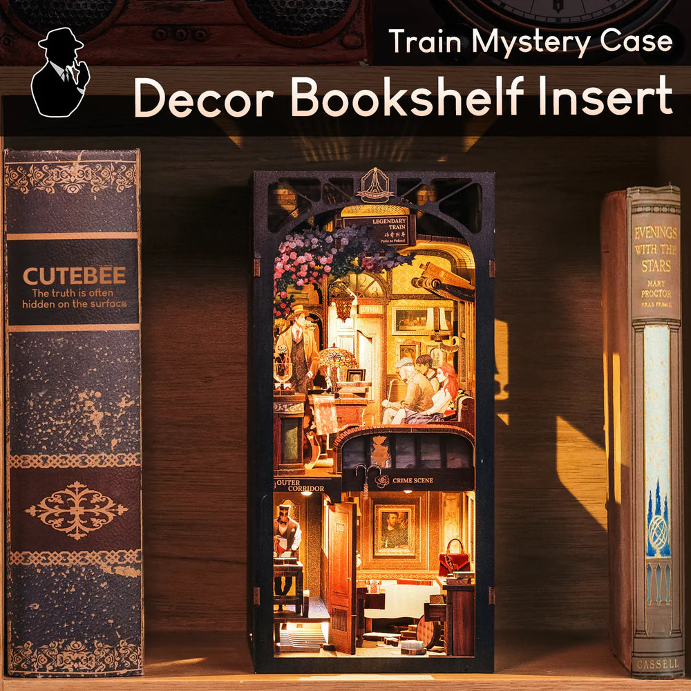DIY Minimaailma kirjahyllyyn – Train Mystery Book Nook (sis. pölysuojan)