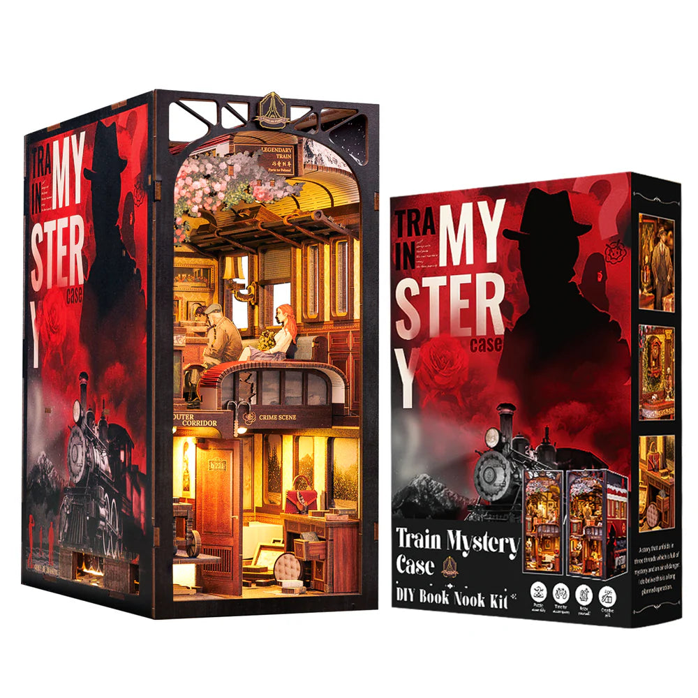 DIY Minimaailma kirjahyllyyn – Train Mystery Book Nook (sis. pölysuojan)