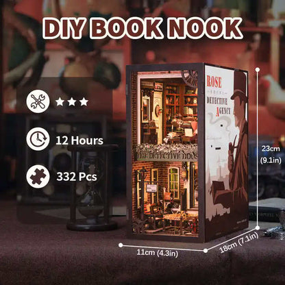 DIY Minimaailma kirjahyllyyn – Rose Detective Acency Book Nook (sis. pölysuojan)